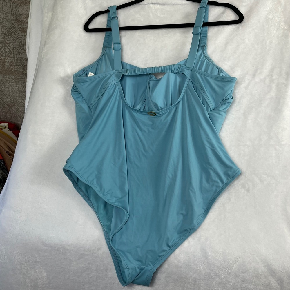 Jantzen One Piece Swimsuit Womens 20W Blue Good Ruched Underwire JZ23821M - Picture 11 of 13